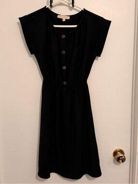 Kid’s Monteau Black Button-Front Casual Dress